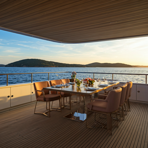 Luxury dinner on a private yacht